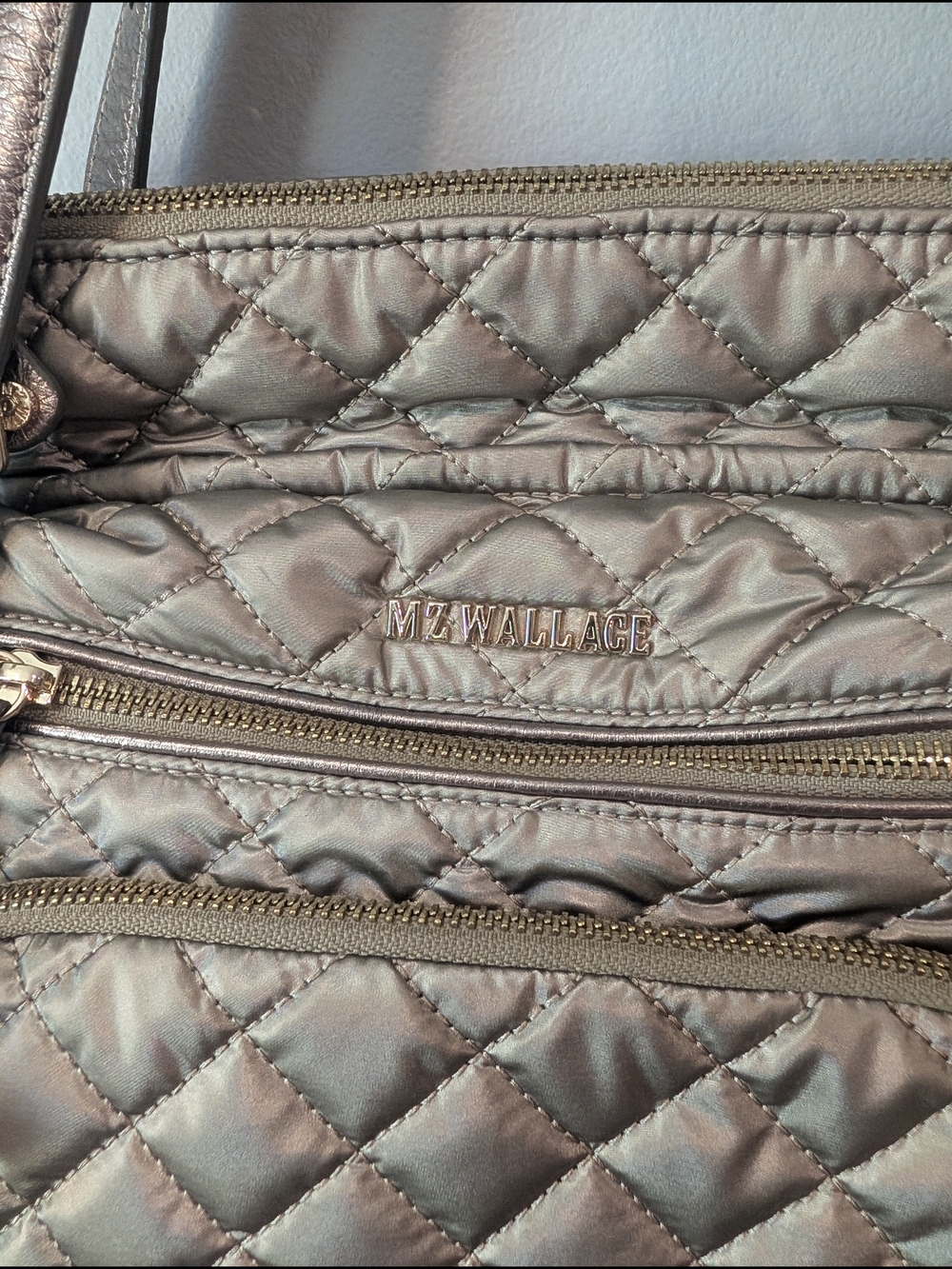 MZ Wallace Quilted Metallic Crosby Everywhere Tote - Silver - Picture 2 of 14